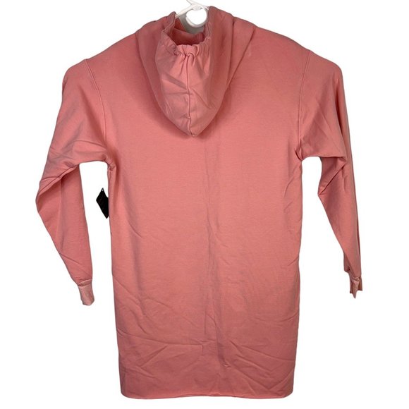 Skatie Womens Miley Hoodie Dress Pink Pockets Drawstring Long Sleeve XS New - Picture 2 of 11